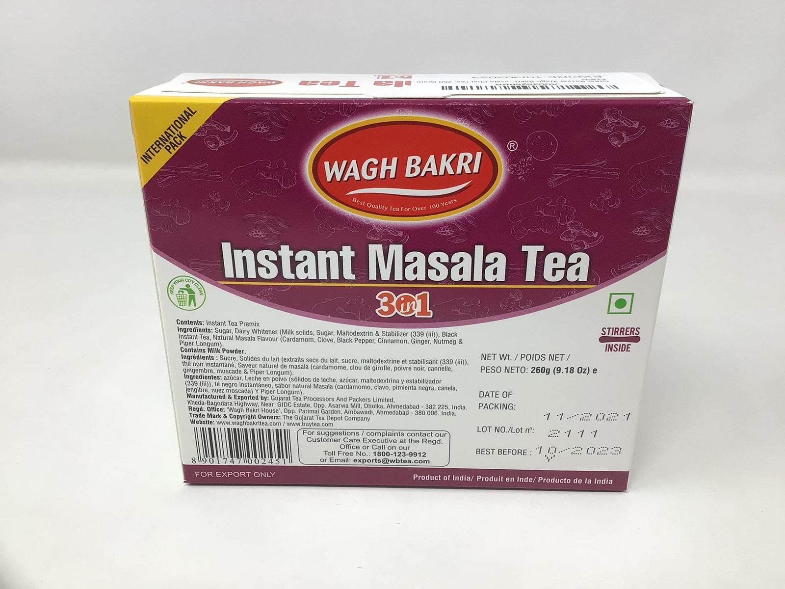 Instant Masala Chai Tea Unsweetened 4.94 Ounce Pack of 1 Delicious Flavor