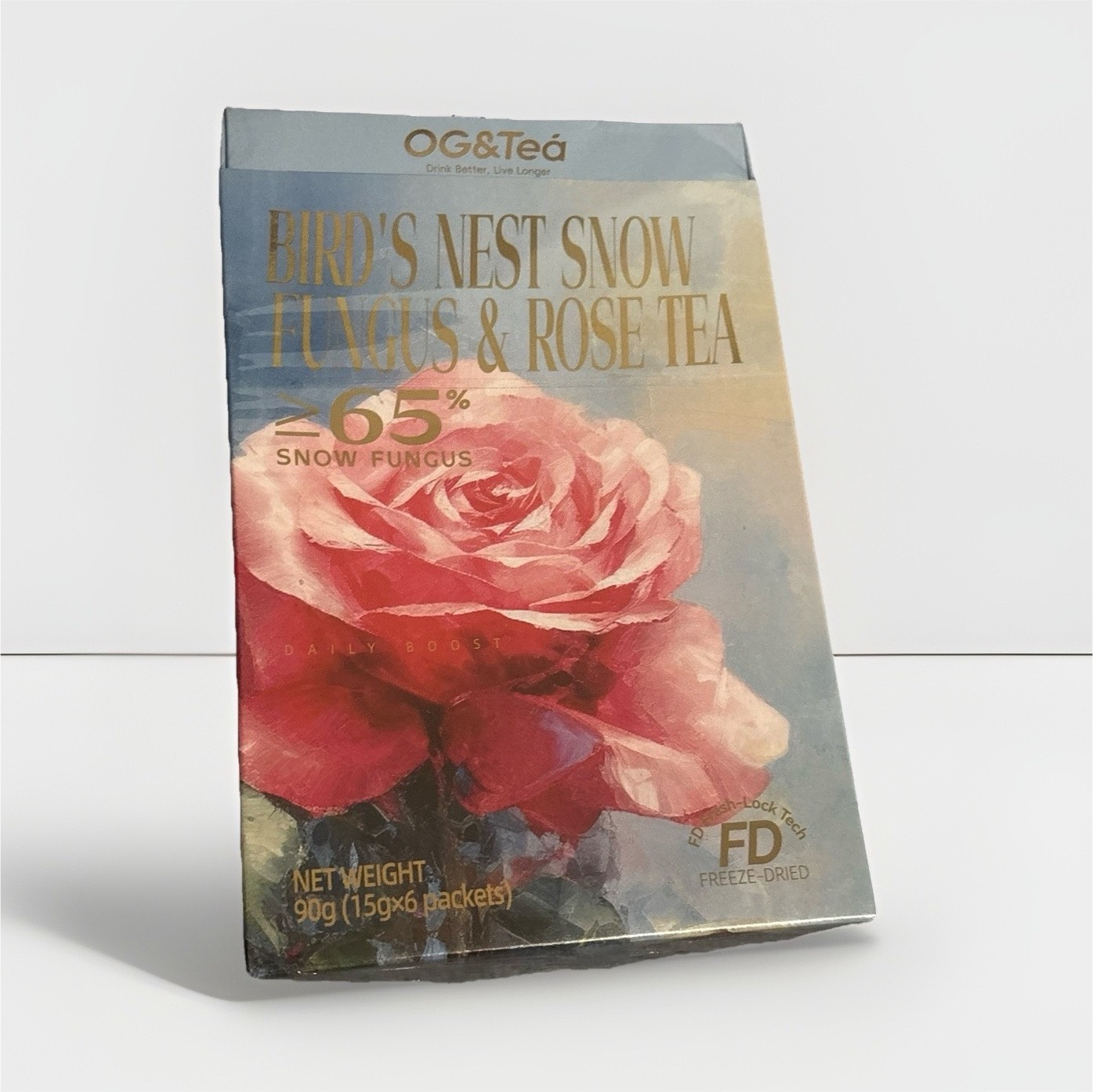 OG&Tea Bird’s Nest Snow Fungus & Rose Tea Freeze-Dried 90g 6 x 15g Packets