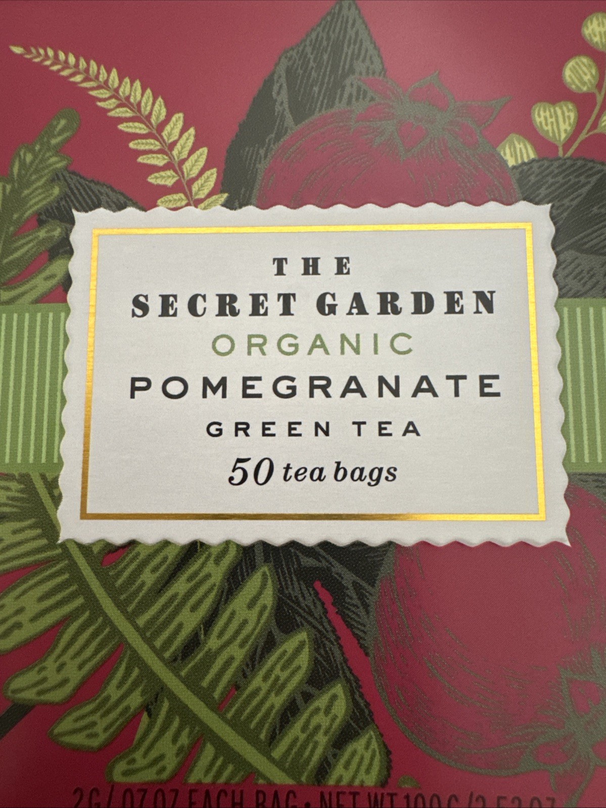 Organic Green Tea 50 Pcs Pomegranate OrganicWeight 100g