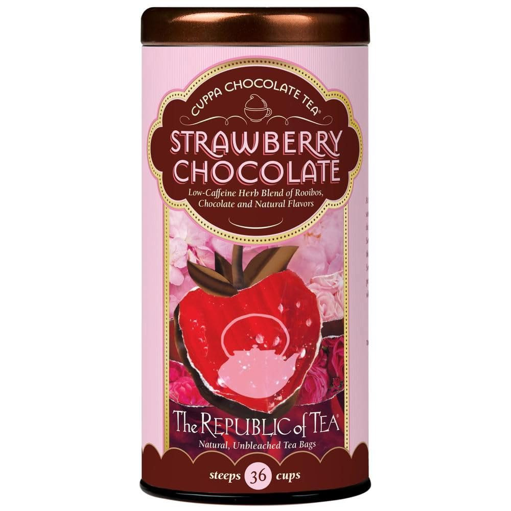 – Strawberry Cuppa Chocolate Tea Bags, Low-Caffeine, 36 Servings
