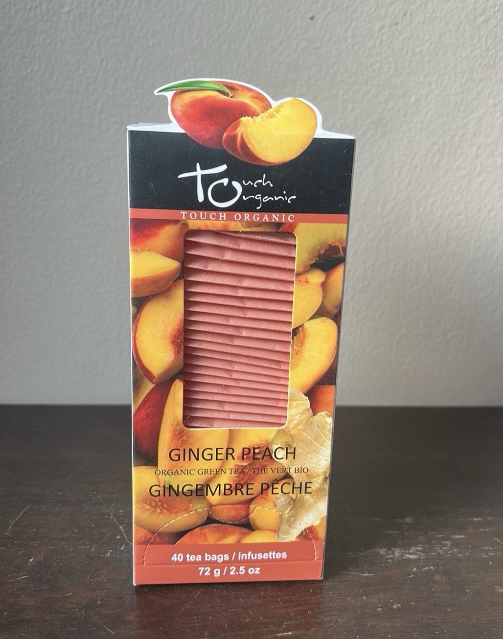 Touch Organic Ginger Peach Green Tea Bags, 40 Bags 2.5 oz Exp 07/26