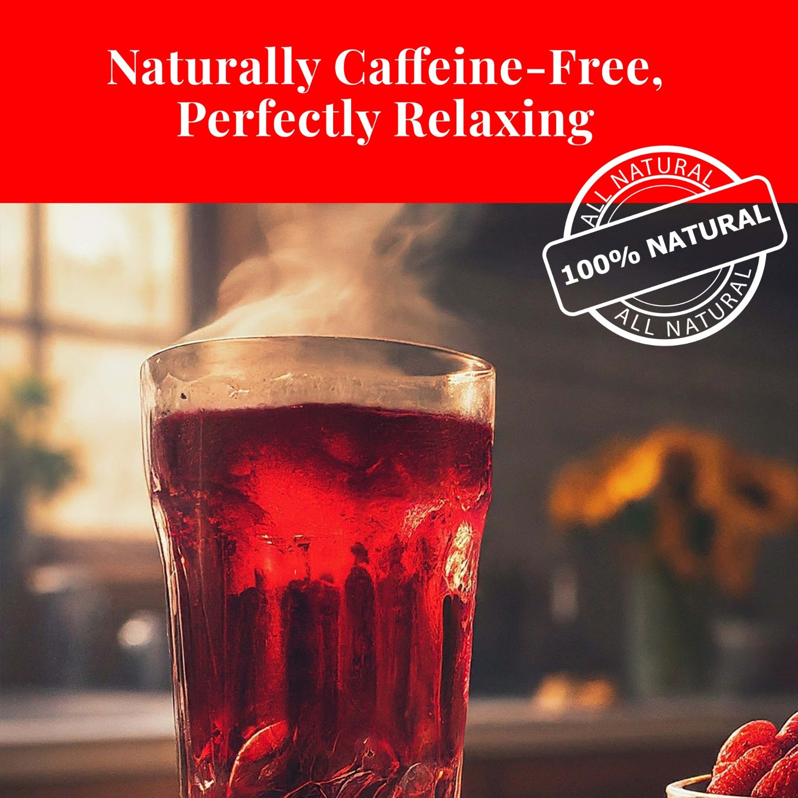 Hibiscus Tea with Ginger – 50 Hibiscus Tea bags, Hibiscus Tea Blend, Herbal Tea