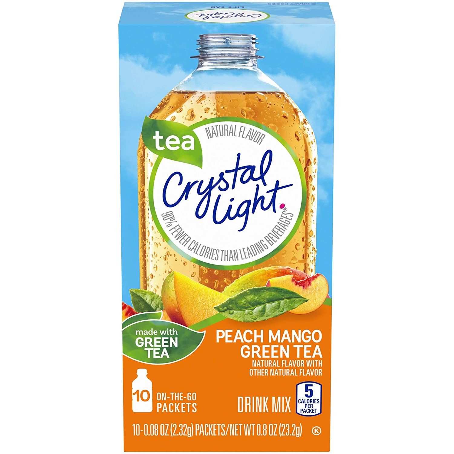 Crystal Light On The Go Green Tea Peach Mango, 10-Count Boxes