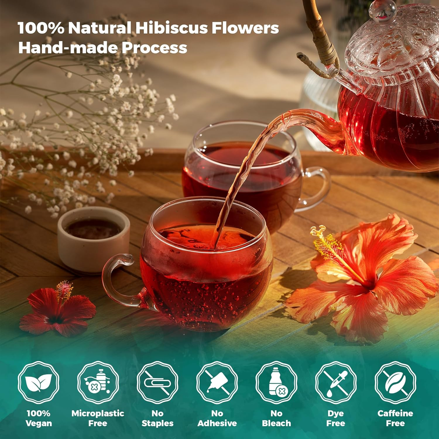 , Hibiscus Tea Bags | 60 Bags, 100% Pure Herbal Tea | Caffeine-Free, Antioxidant
