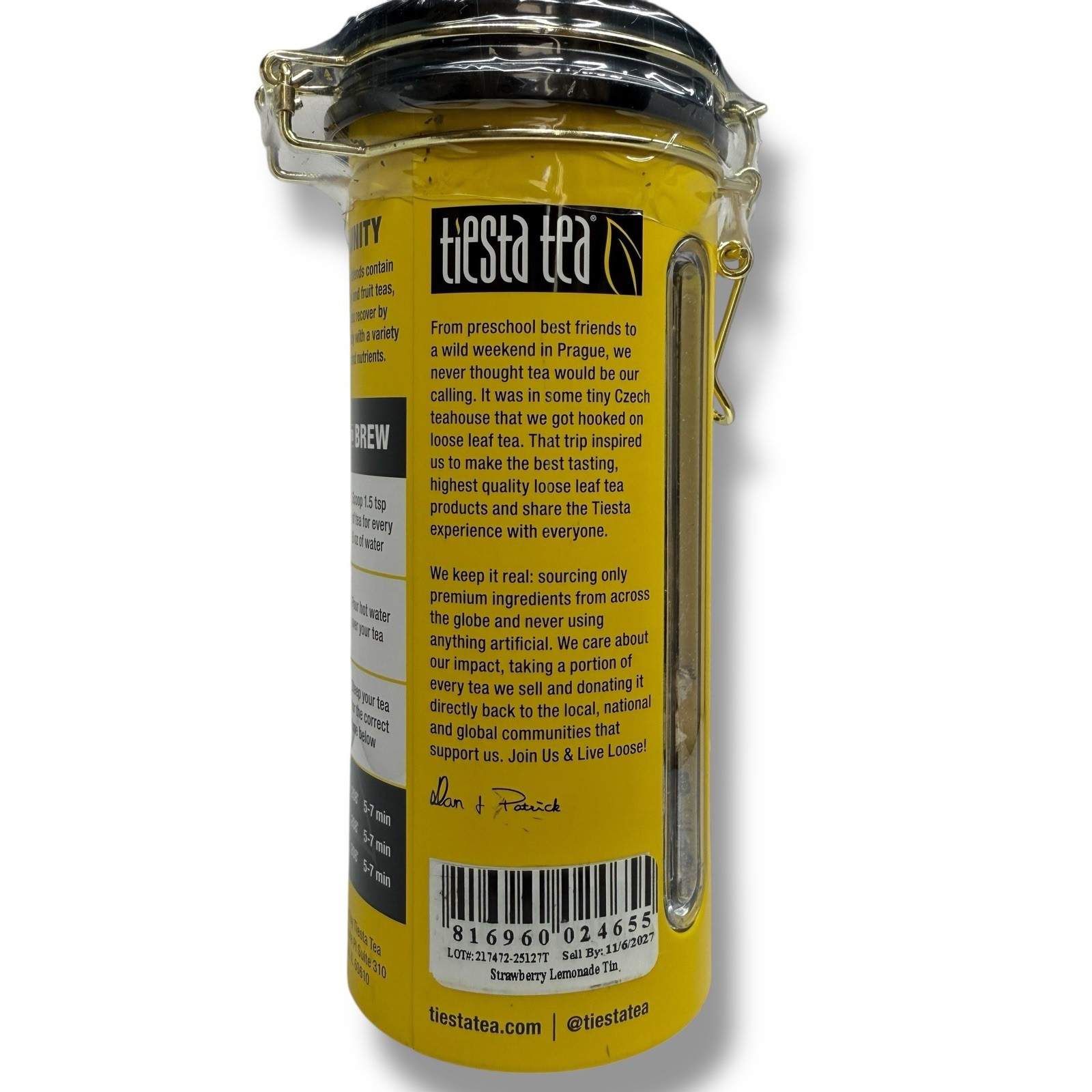 Tiesta Tea Strawberry Lemonade Loose Leaf IMMUNITY Non Caffeinated Hot/Cold 4 Oz