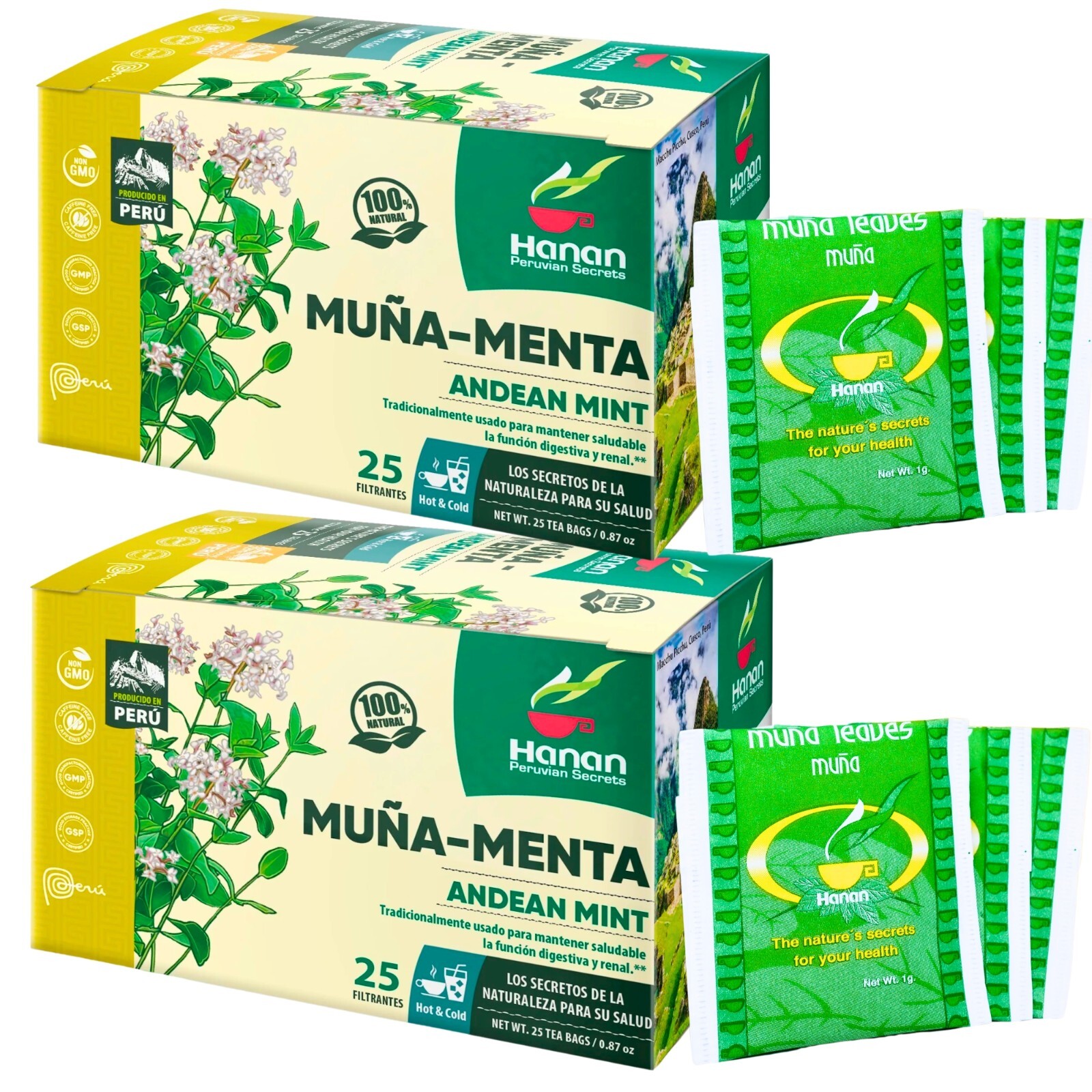 Andean Mint Tea Te de Muña – 50 Tea Bags All Natural Wild Muna Leaves from Peru