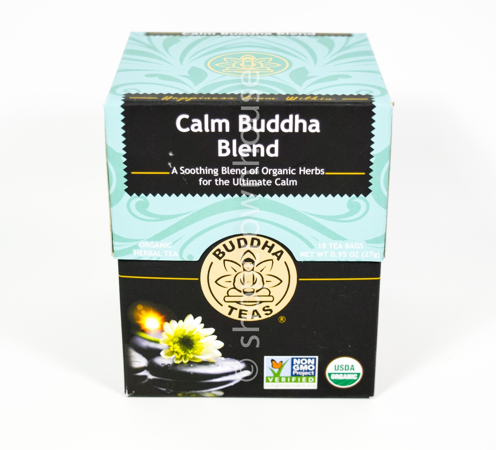 2 Buddha Tea Organic Herbal CALM BUDDHA BLEND Tea 18 Tea Bags box 12/2028