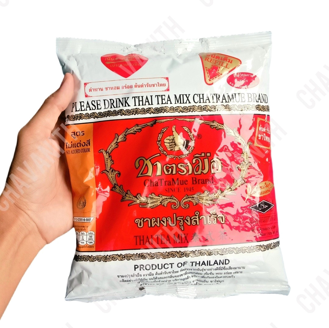ChaTraMue Thai Tea Mix – No Added Color – 14.1 oz (400 g) Bag, Pack of 4【US DDP】