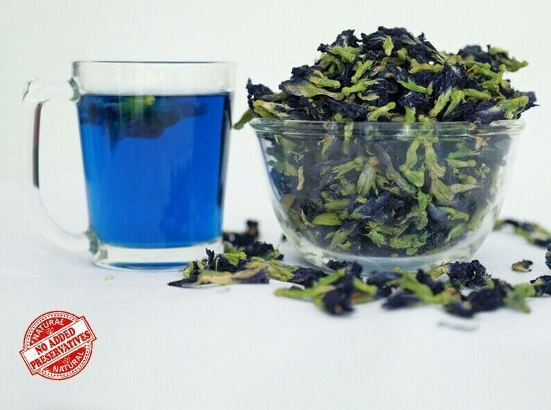 100% Dried Blue Butterfly Pea Flower Tea Pure Organic Natural Herbal Blue Drink