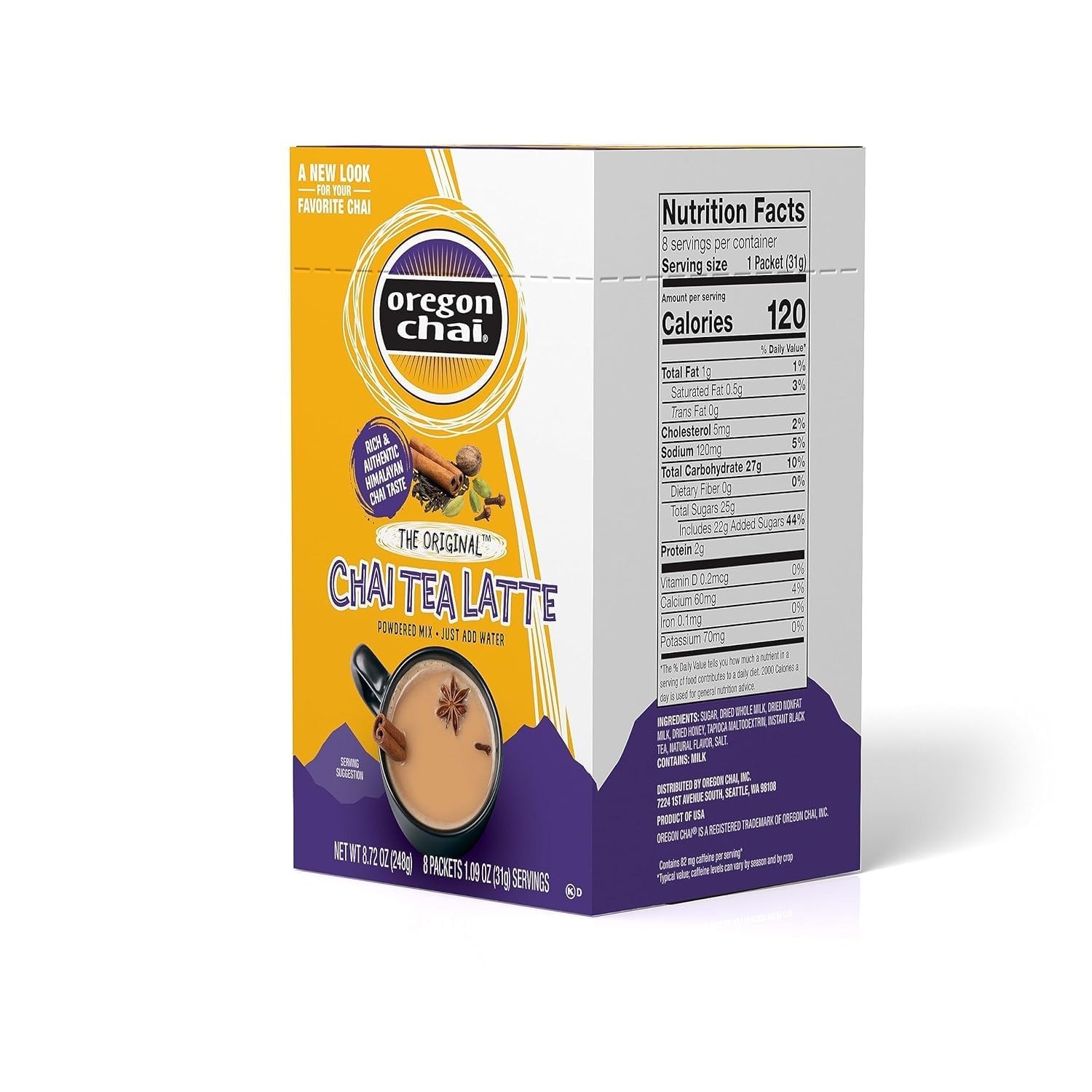 Original Dry Chai Latte Mix, 8 Count (Pack of 6)