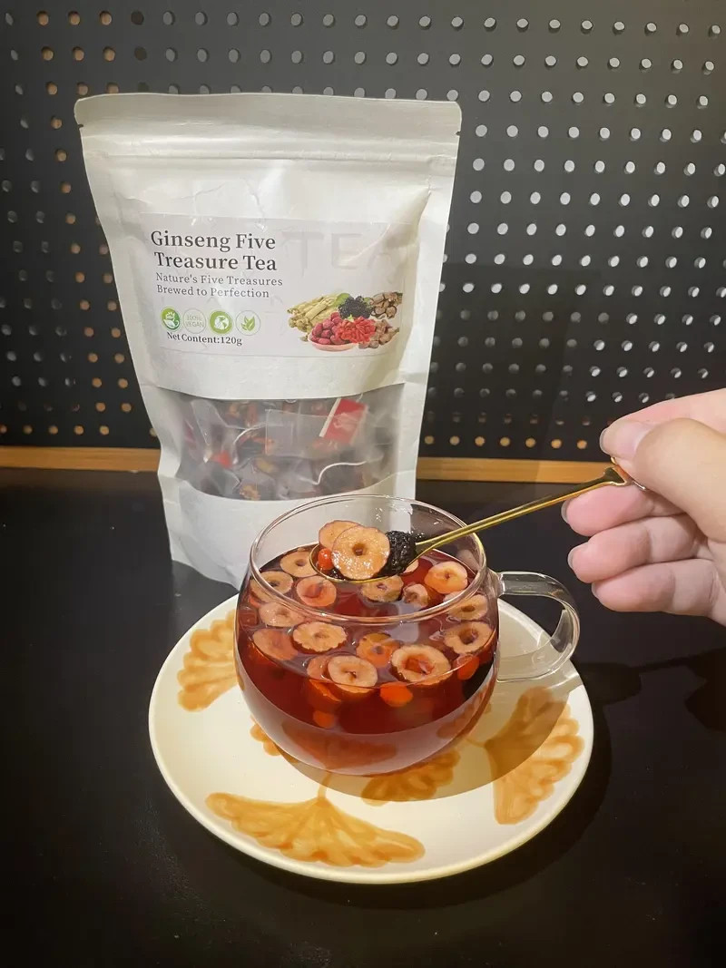 Ginseng Five Treasure Tea Liver and Kidney Nourishing Vitality Tea Herbal TeaBag
