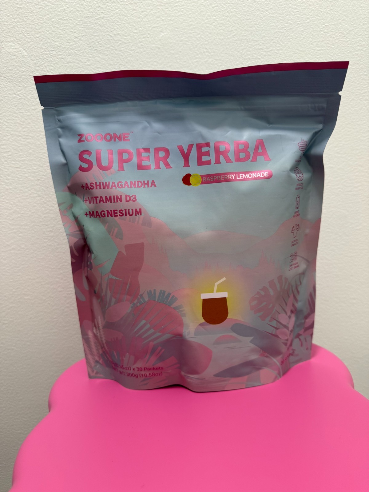 ZOOONE Super Yerba / Yerba Mate Instant Drink Powder/ RASPBERRY LEMONADE Flavor