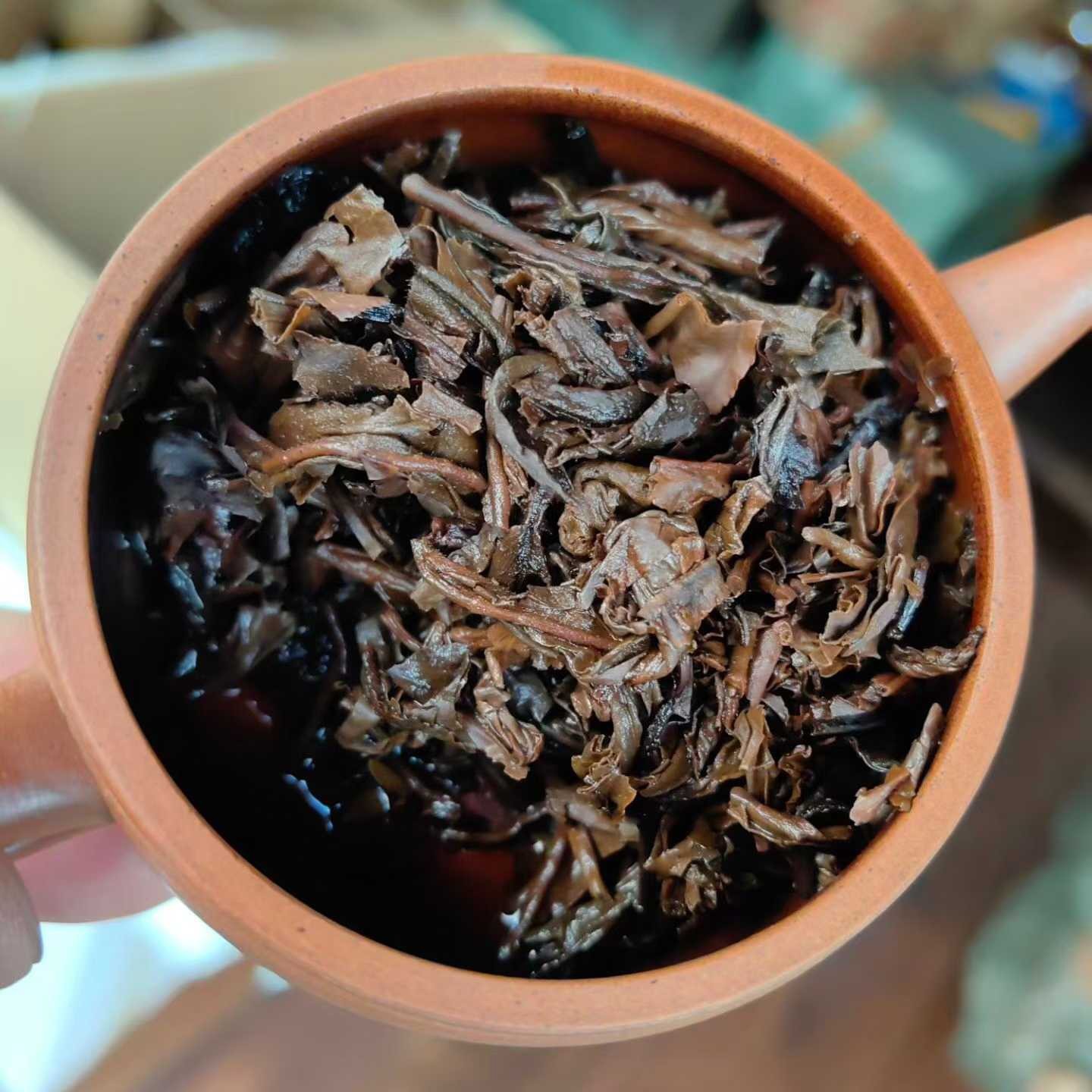 1960s Vintage Raw Puerh Tea Cake, Unwrapped Red Mark Song Pin Hao 400g