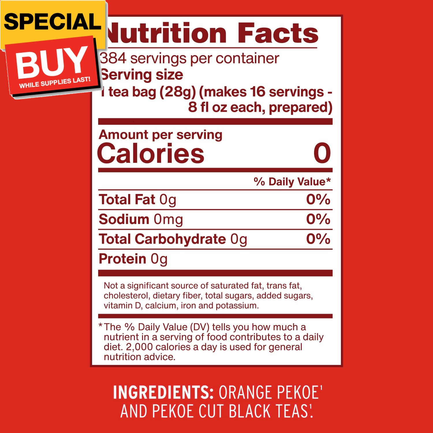 Unsweetened Iced Tea Bags, Gallon Size, 24ct Box (Pack of 1)