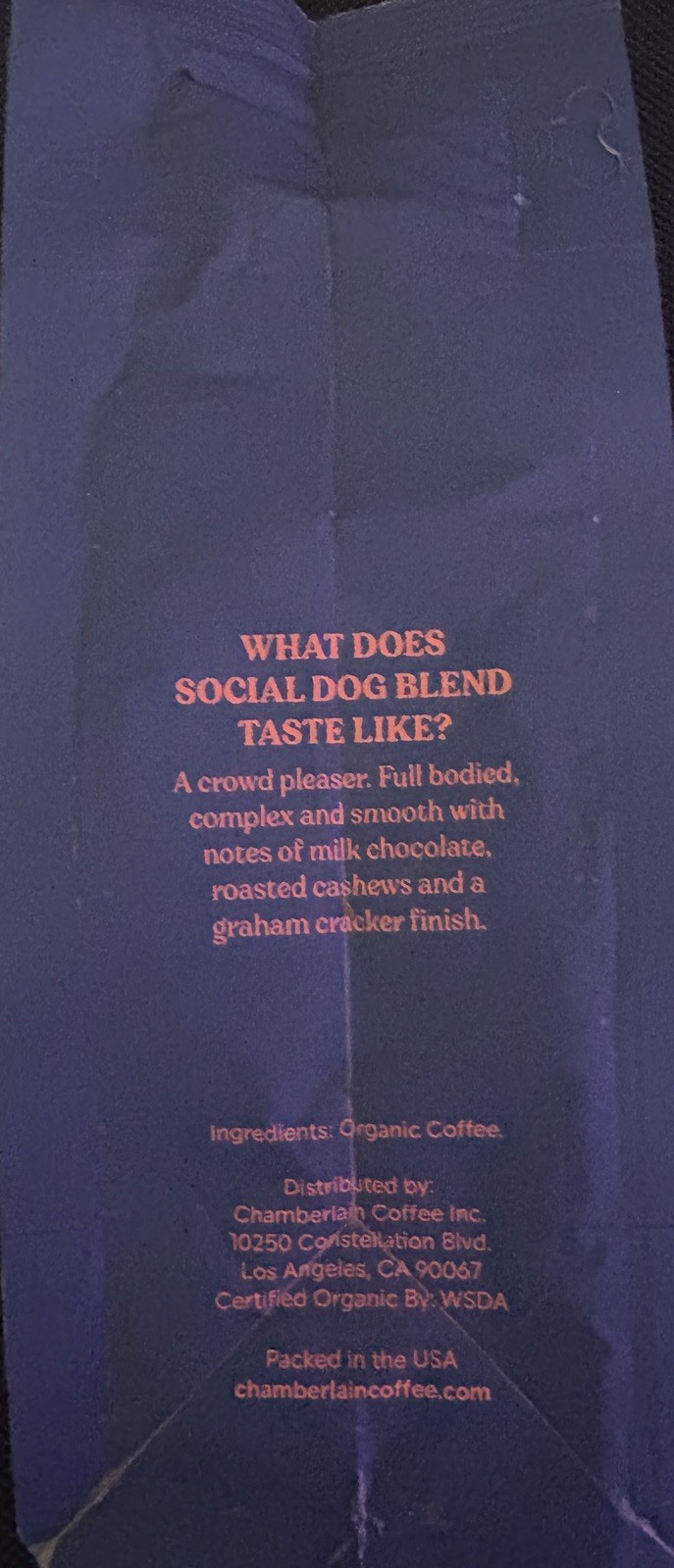 Chamberlain CoffeeSocial Dog Medium Roast Ground Coffee 10oz Pouch ORGANIC (3C)