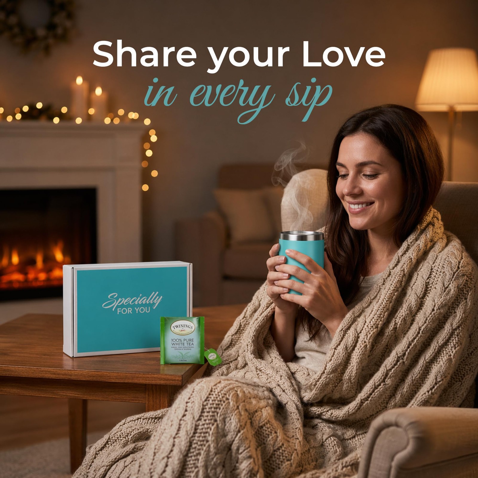 New Best Modern Elegance Tea Tumbler Gift Set for Women, Teal Free Shipping
