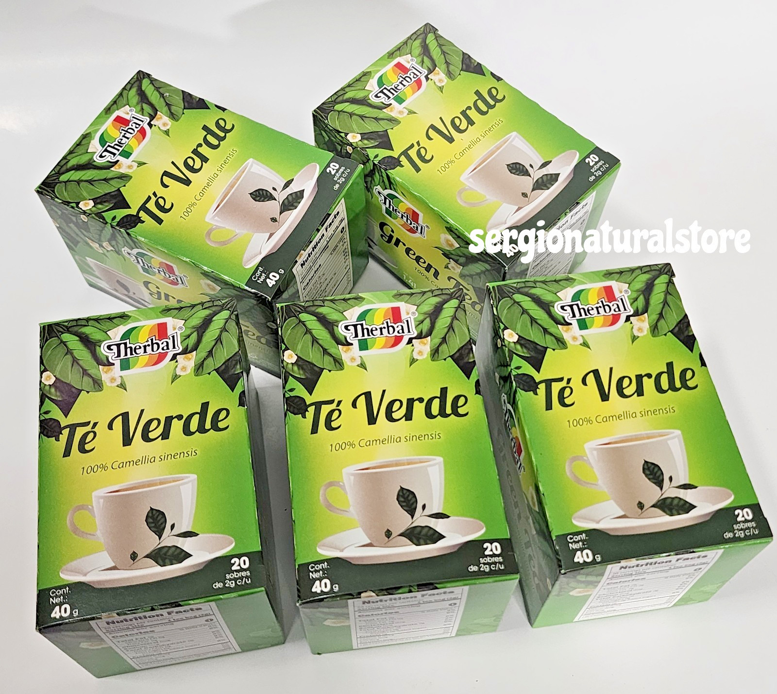 5 Packs Te Verde Mexicano Camellia Sinensis Green Tea 125 Bags Free Shipping