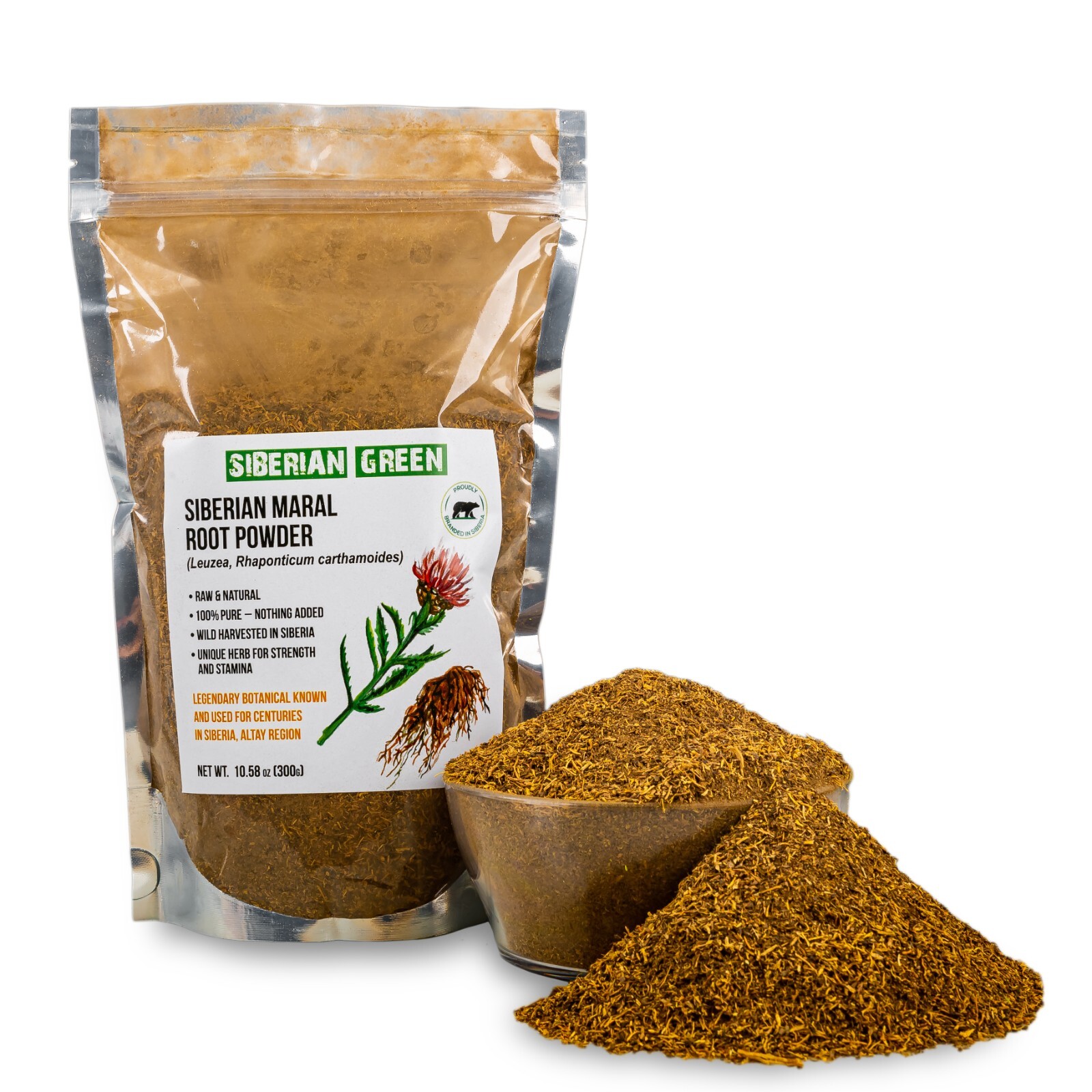 Leuzea Root Tea Loose Powder 300g (10.58oz) Wild Harvested Maral Rhaponticum