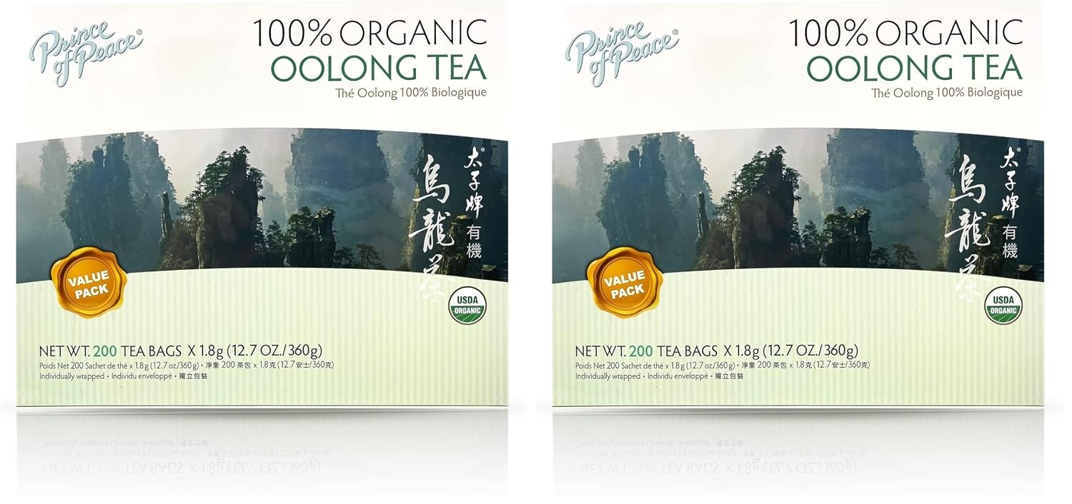 100% Organic Oolong Tea, BEST VALUE Family Size, 200 Tea Bags – 12.7 Oz