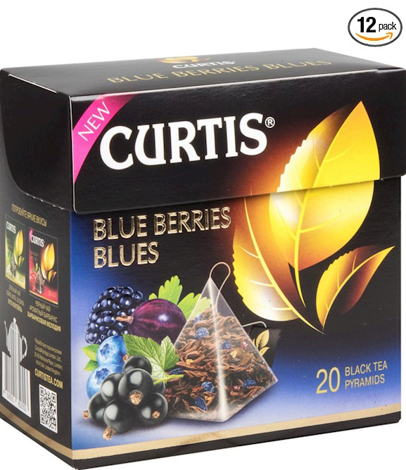 12 PACK CURTIS Black Tea Blueberry Blues RF NO GMO Made in Russia 240Pyramids