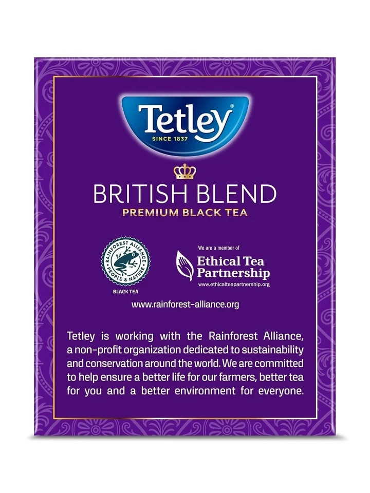 Tetley British Blend Premium Black Tea, 320 Tea Bags, Rainforest Alliance Certif