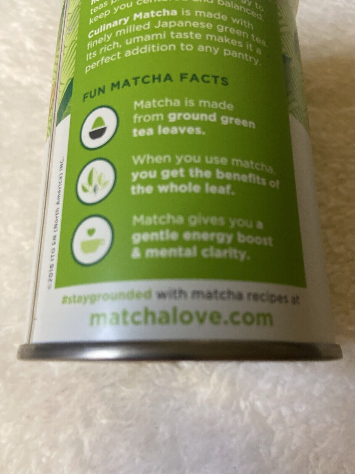 Matcha Love 3.5 oz Finely Milled Green Tea Leaves Japanese Style BB 07/24/25