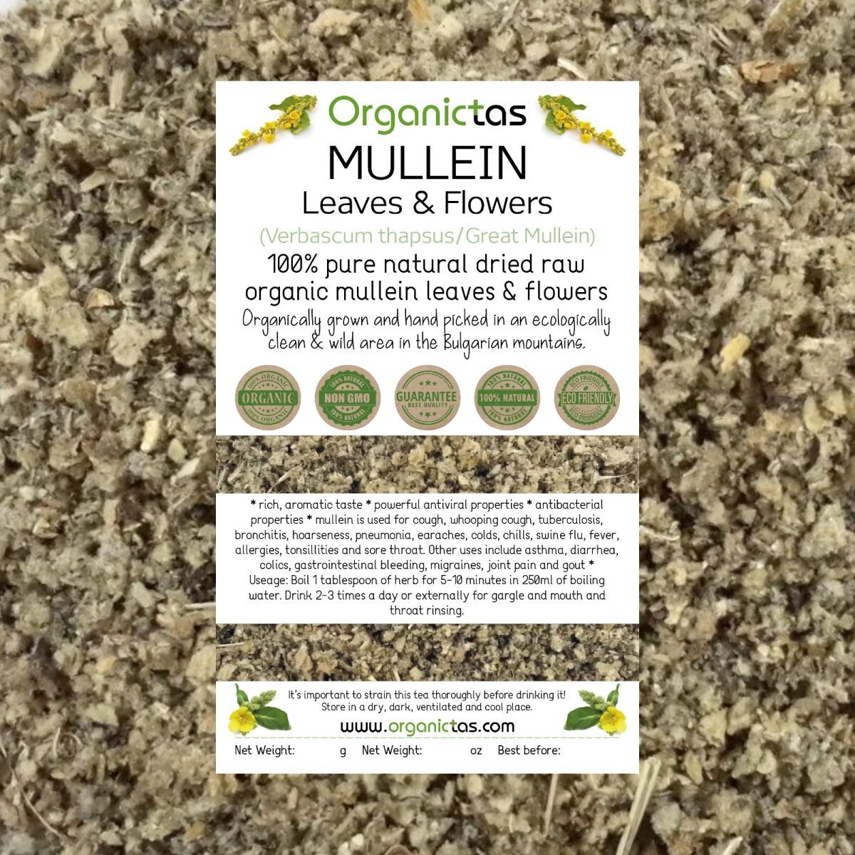 Organic Mullein Leaves Tea Mullein Herb with Health Benefits 200g / 7.10 oz