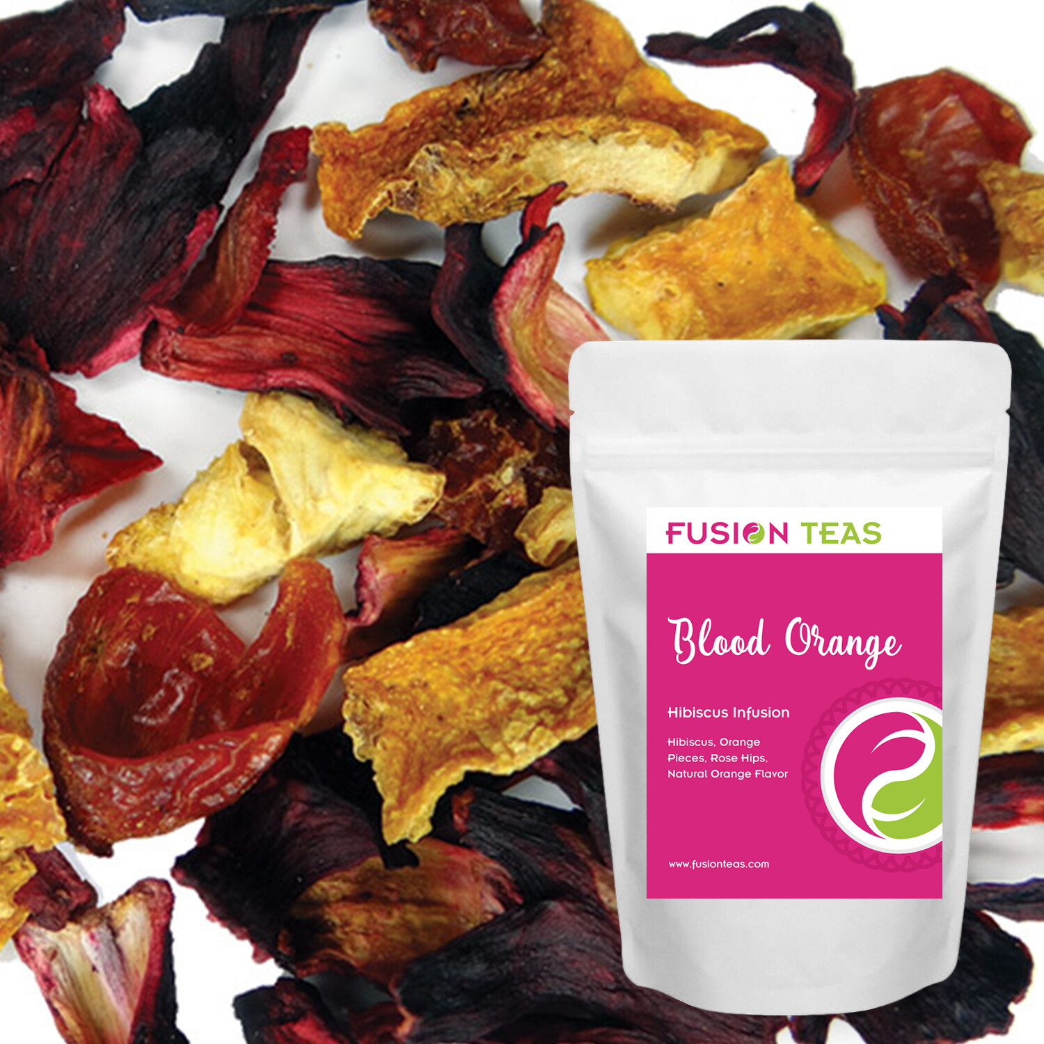 Blood Orange Hibiscus Fruit Tea – Herbal Loose Leaf Tisane – Fusion Teas