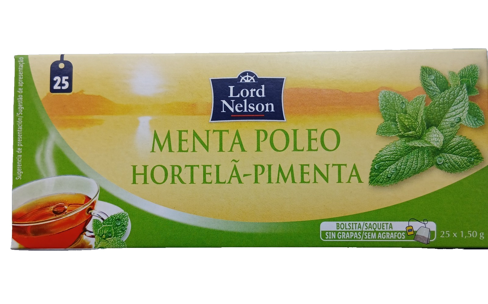 LORD NELSON Peppermint Tea 2 Packs 2×25 bag Immuno boosting Tea Portugal