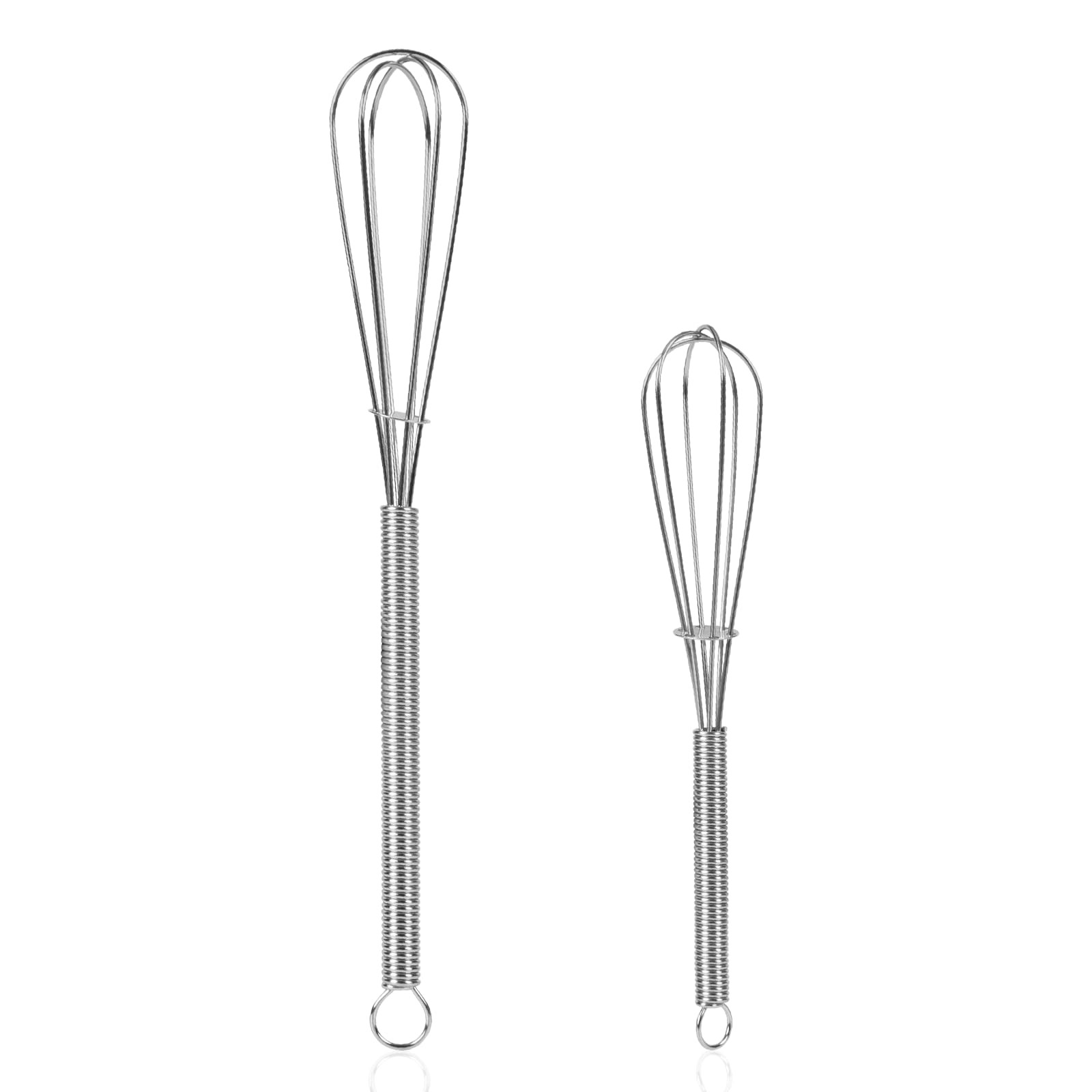 NileHome Mini Whisks Stainless Steel Whisk Set 5″ 7″ 2 Piece, Silver-Mini