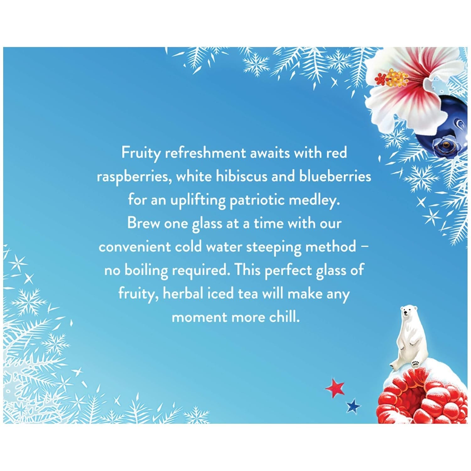 Refreshing Cold Brew Hibiscus Tea Bags – 18 Count Red, White & Blueberry Flavor