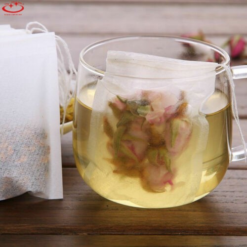 5/50 Pcs Tea Bags Disposable Filter Bags for Tea Infuser with String Heal Seal F