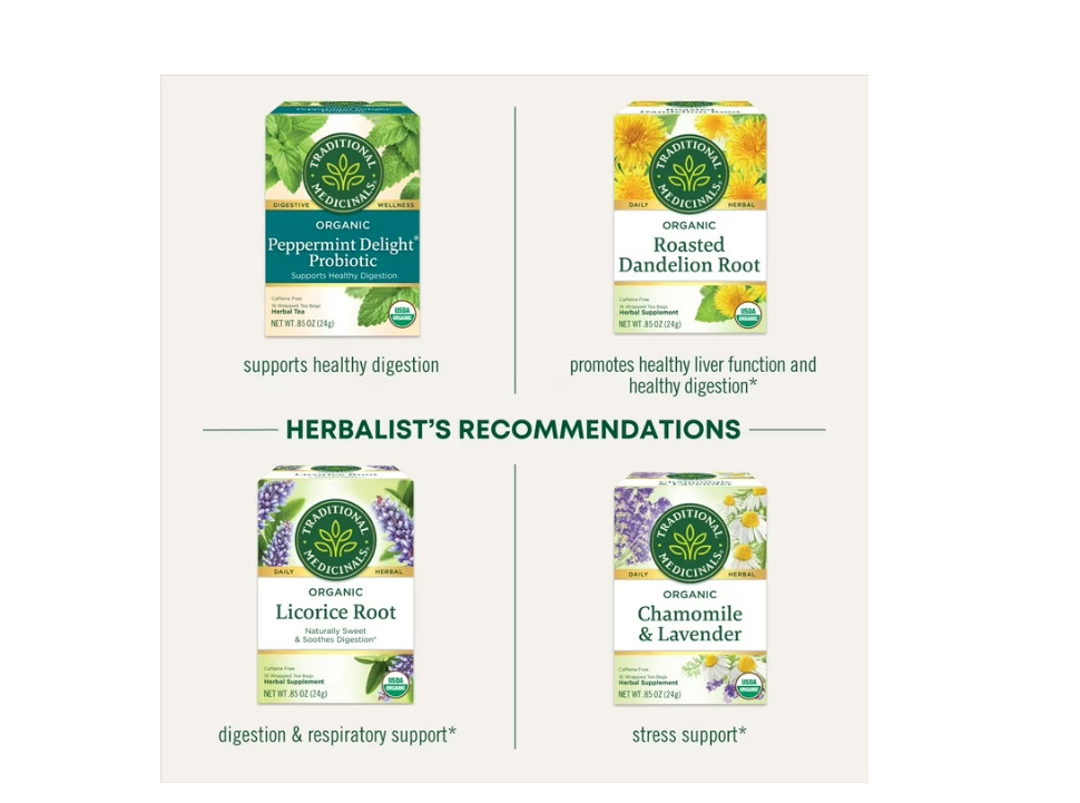 3 PACK Traditional Medicinals Tea, Organic Smooth Move Peppermint, Senna, 16Bags