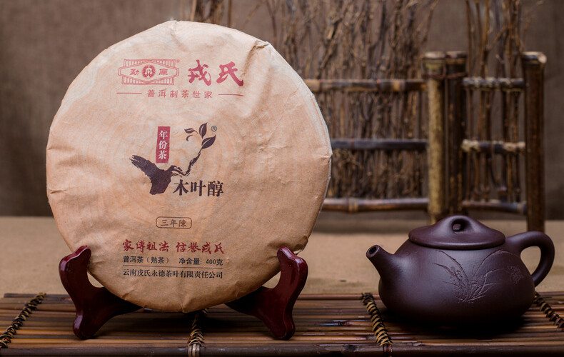 MENGKU Brand Mu Ye Chun Three Years Chen Pu-erh Tea Cake 2014 400g Ripe Puer Tea