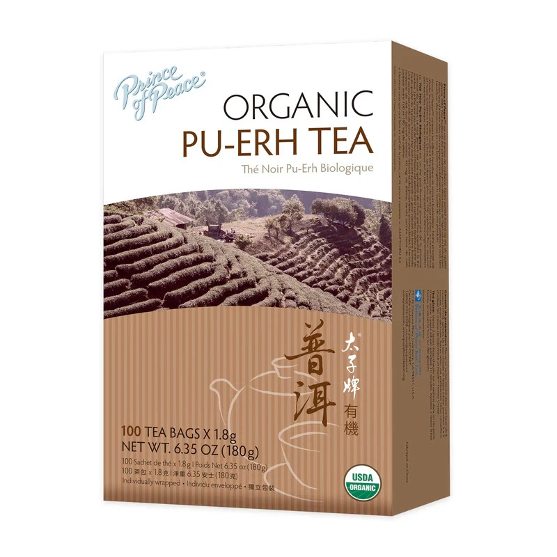 Prince of Peace 100% Organic Pu-Erh Tea, 6.35 Oz / 180g – 100 Tea Bags