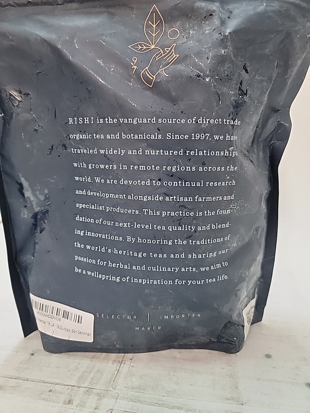 Rishi Tea Ginger Herbal Tea – Organic, Caffeine Free Loose Leaf, Exp1/27