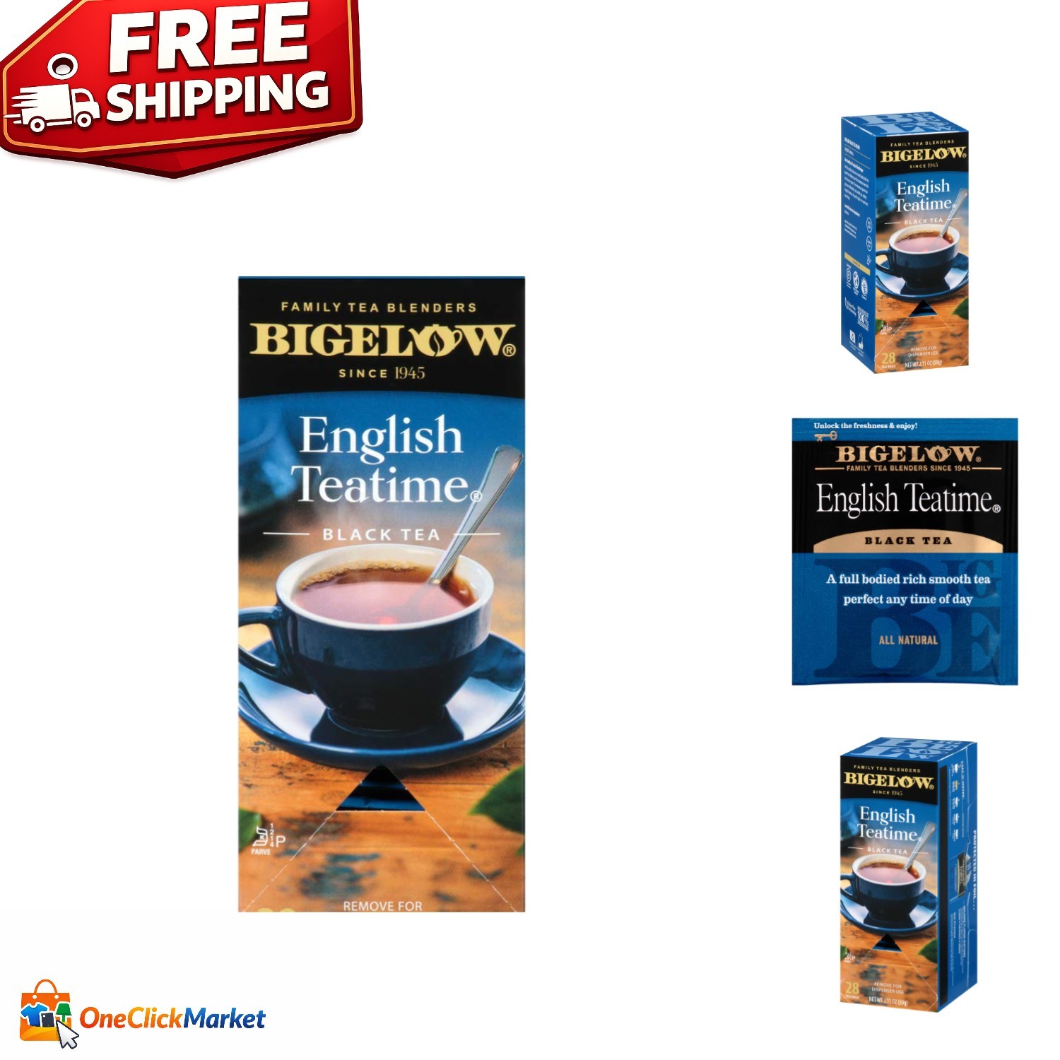 Bigelow English Teatime Black Tea – Full Caffeine, Rich Flavor, Pack of 28