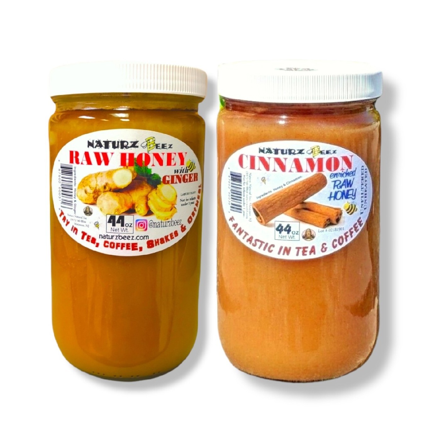 RAW HONEY with CINNAMON 2.75 Lb 44oz 1.25kg 100% PURE USA HONEY