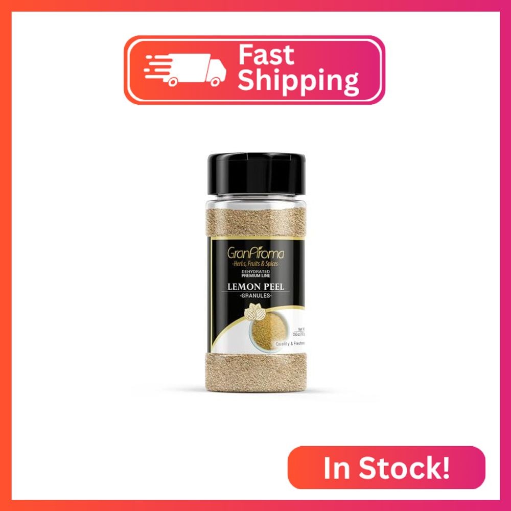 GranAroma Lemon Peel Granules, Versatile Seasoning, Teas, Dressings (3.6 Ounce)