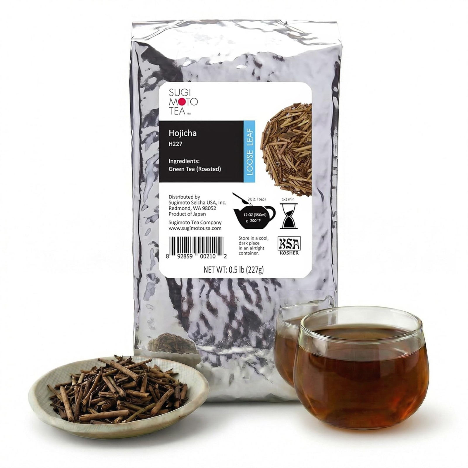 0.5 Lb 227g Japanese Hojicha Roasted Green Tea Loose Leaf Bulk Morning Brew