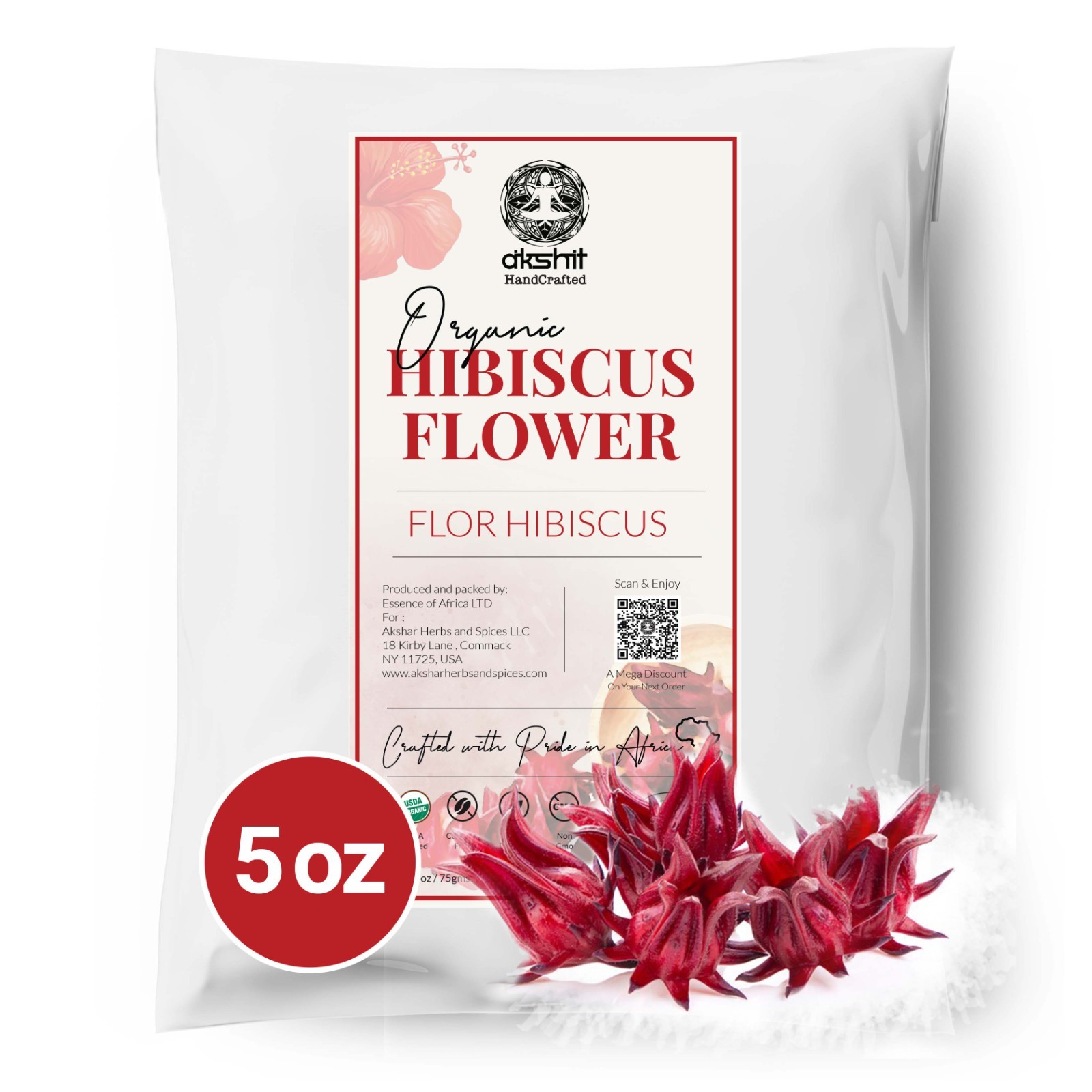 5.2 Oz 100% Premium Dried Hibiscus Flowers For Hibiscus Tea, Jaimaica Tea