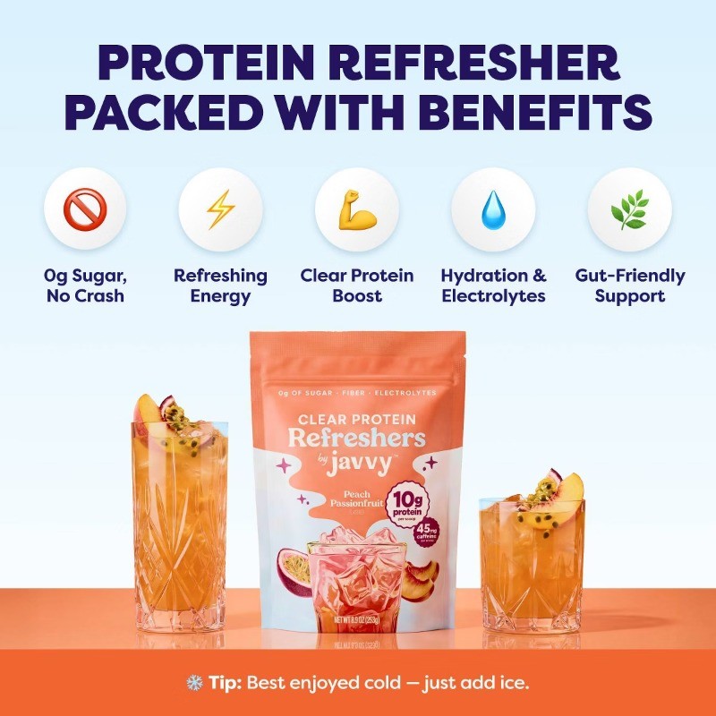 Passionfruit Peach Clear Protein Refreshers – 8.9oz