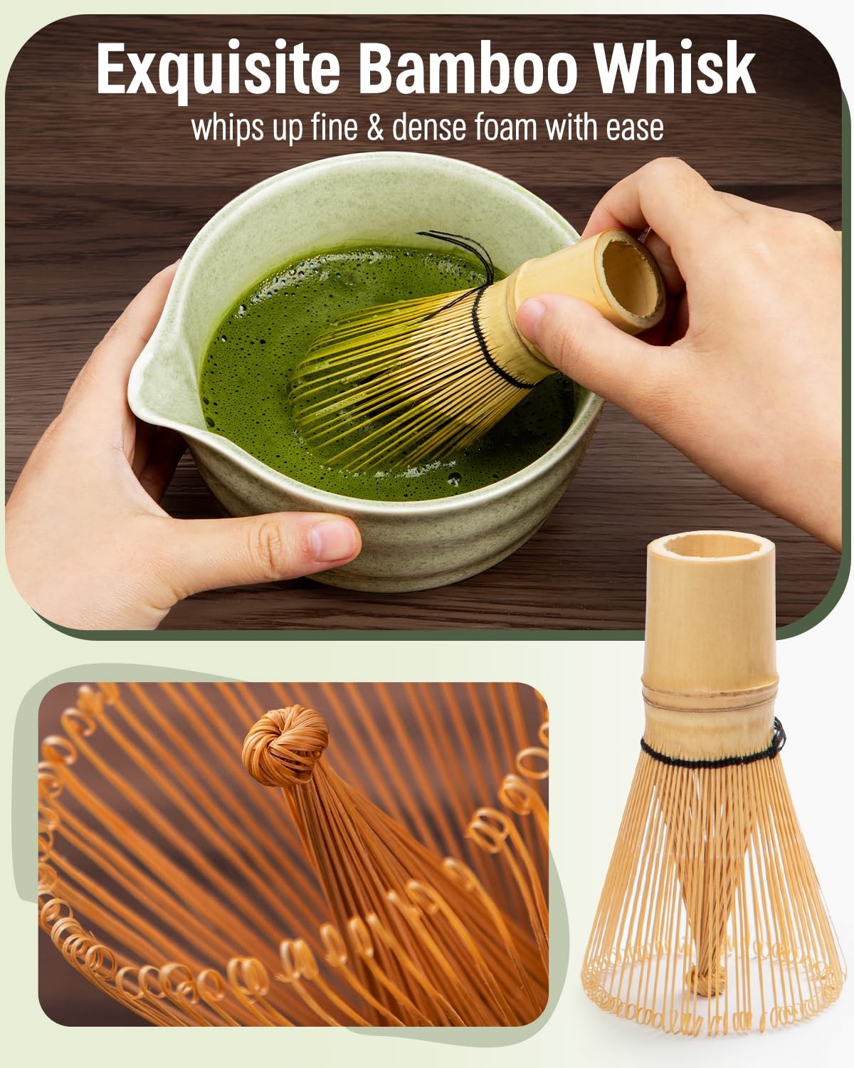 Matcha Ceremony Accessory, ThymeSpace Matcha Whisk, Traditional Scoop, Wooden…