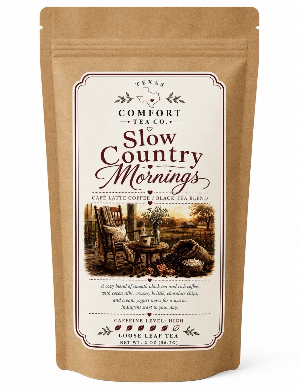 Slow Country Mornings (Cafe Latte Coffee/black Tea Blend)
