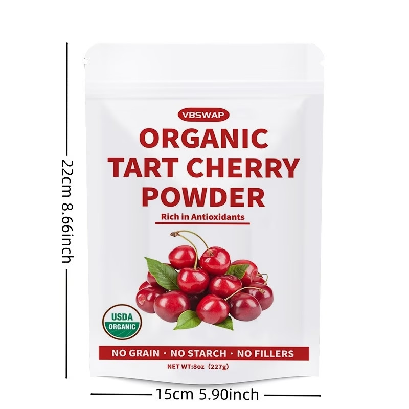 Organic Tart Cherry Powder Natural Fruit Extract Antioxidant Rich Vegan