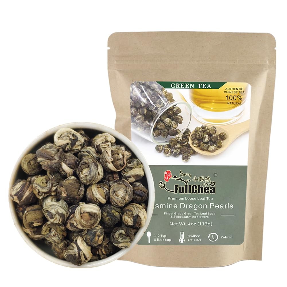 Jasmine Pearl Tea Jasmine Dragon Pearls Loose Leaf Green Tea Jasmine Gree…