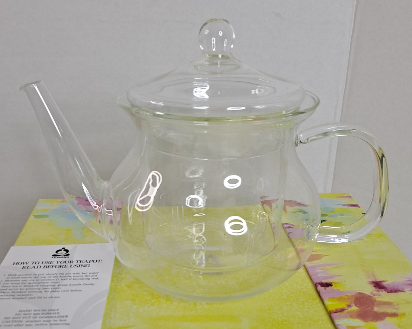 Teavana In Bloom Glass Teapot In Excellent Condition, NOS.