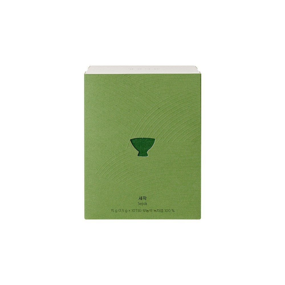 Korean Sejak Green Tea 10 Tea Bags Traditional Method Fresh Flavor 15g