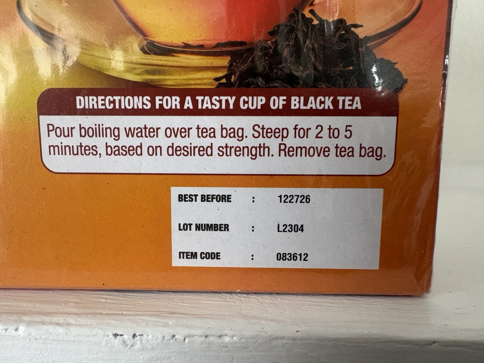 All Natural Tea – Pure Black Tea – Sri Lanka – 100 Tea Bags – Best By 12/27/2026