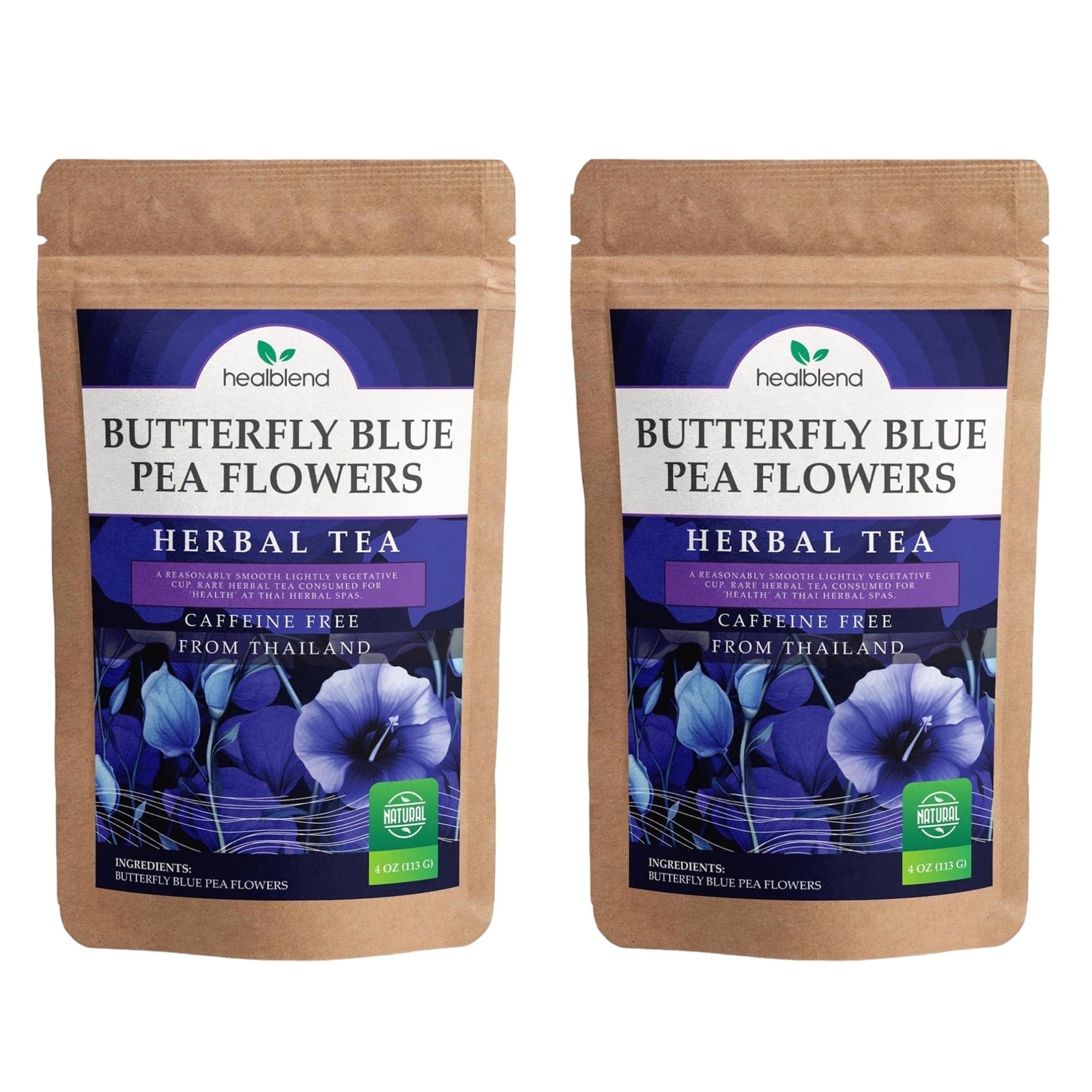 Pea Flowers Herbal Tea – Antioxidants, Loose Leaf Freshly Picked from Thailand